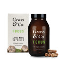 Grass & Co. FOCUS Lion's Mane Mushrooms with Ginseng + Omega-3 60 Vegan Capsules