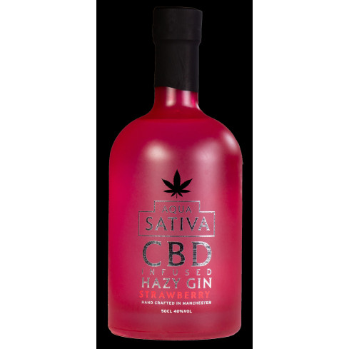 Aqua Sativa Hazy CBD Infused Strawberry Gin 500ml - 20mg CBD (International)